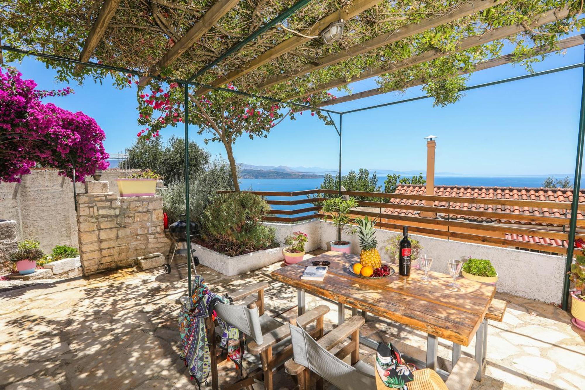 Joannas Sea-View Stone House Lejlighed Katávolos Eksteriør billede